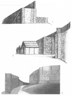 Rekonstruktion der Befestigung auf der Heunischenburg (Ostermeier 2012, S. 100)