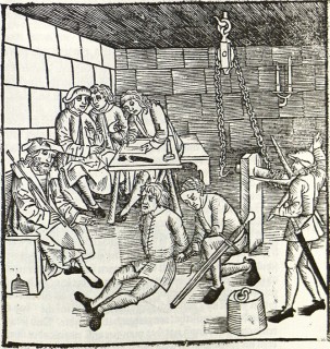 Die Foltermethode des „Aufziehens“ in der Bamberger Halsgerichtsordnung 1507 (von Schwarzenberg 1979)