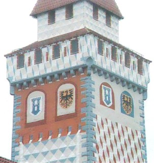 Der Bunte Turm in Ravensburg mit restaurierter vollflächiger Wandbemalung des 15. Jahrhunderts (Cramer, Abb. 8)