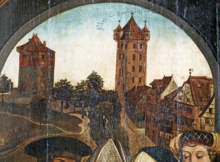 Die Nürnberger Burgstraße um 1489 mit Blick nach Norden. (Tacke, Timann, Abb. 6, S. 33)