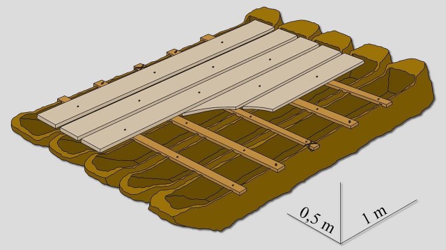 Rekonstruktion einer „Plattformfähre“ nach einem Fund in Kleinwelzheim aus dem 15. Jahrhundert